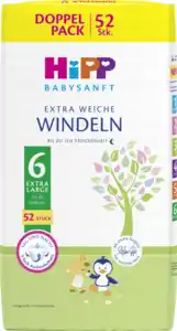 HiPP Babysanft Windeln Extra Large Größe 6 (13+ kg), Doppelpack