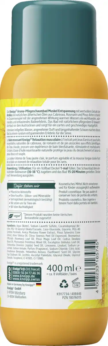 Bild 2 von Kneipp Aroma-Pflegeschaumbad Muskel Entspannung, 400 ml