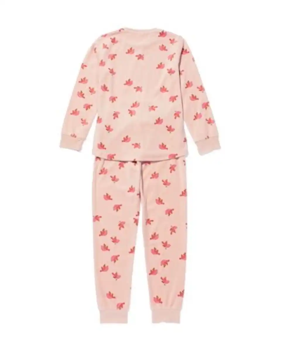 Bild 4 von Kinderpyjama Samt Vogel rosa