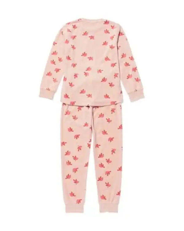 Bild 4 von Kinderpyjama Samt Vogel rosa