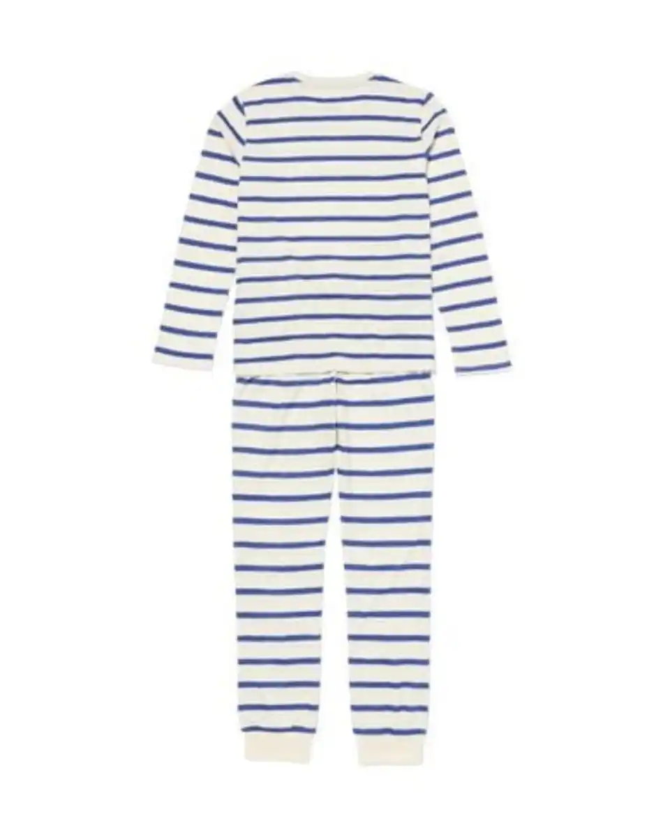 Bild 3 von Kinderpyjama Waffelstoff mit Streifen blau