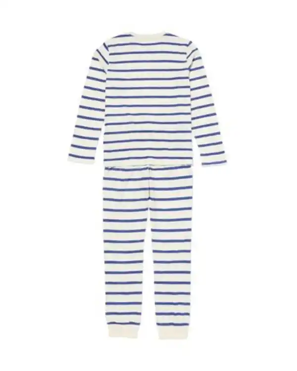 Bild 3 von Kinderpyjama Waffelstoff mit Streifen blau