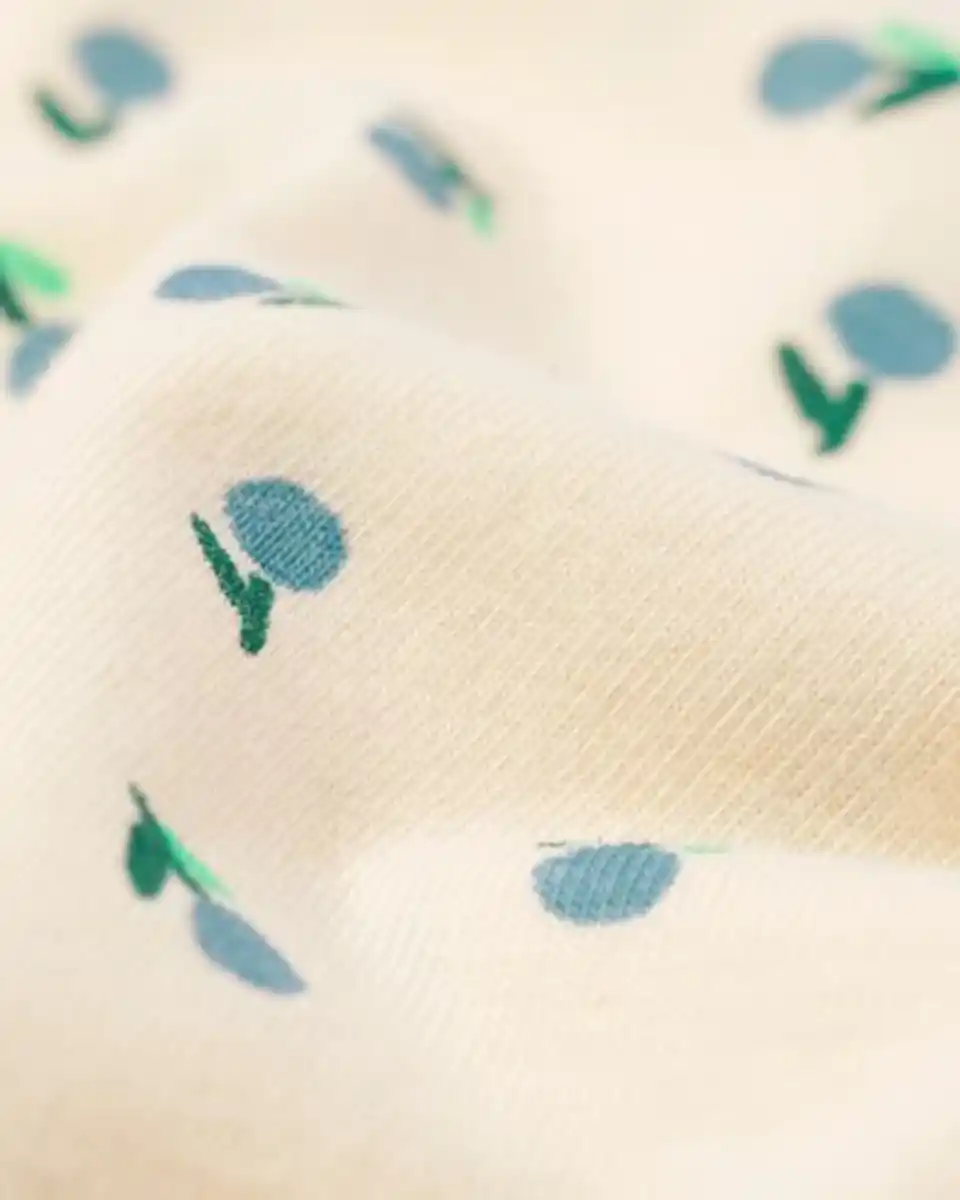 Bild 2 von Kinderpyjama Stretch-Baumwolle Blumen eierschalenfarben