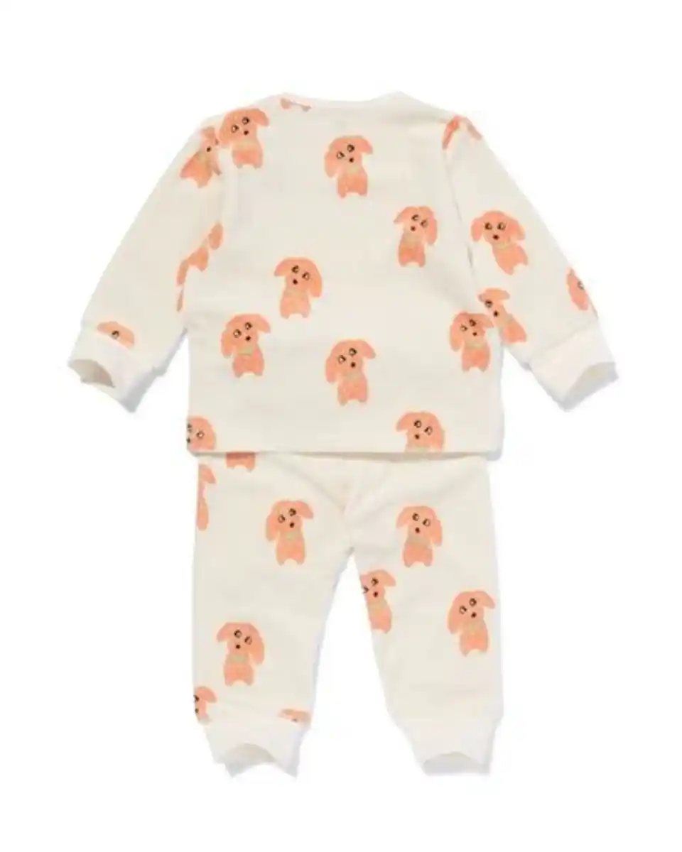 Bild 2 von Pyjama Samt Hündchen eierschalenfarben