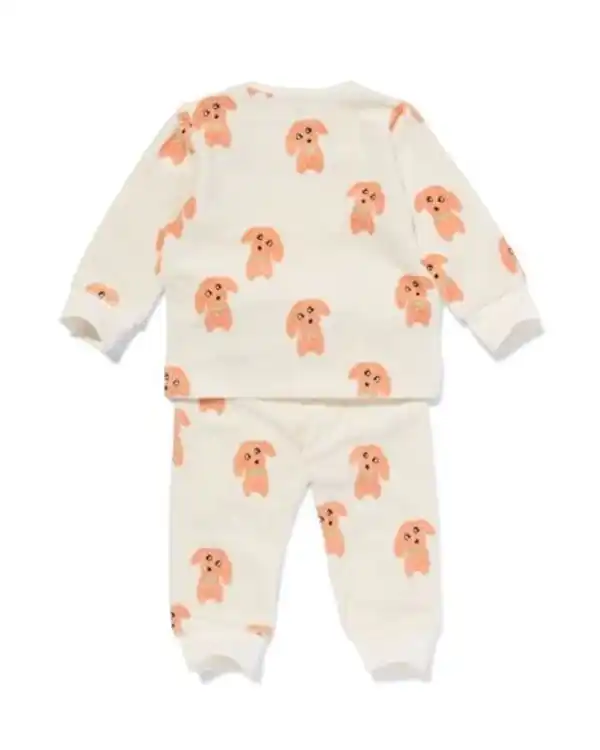 Bild 2 von Pyjama Samt Hündchen eierschalenfarben