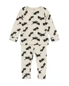 größenflexibler Baby-Pyjama, gerippt, Takkie beige