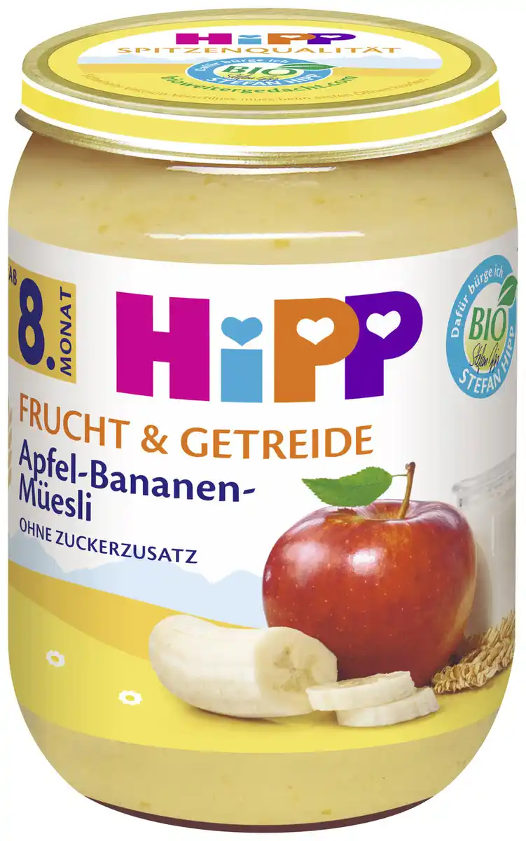 Bild 1 von Hipp Bio Frucht & Getreide Apfel-Bananen-Müesli ab 8.Monat 190G