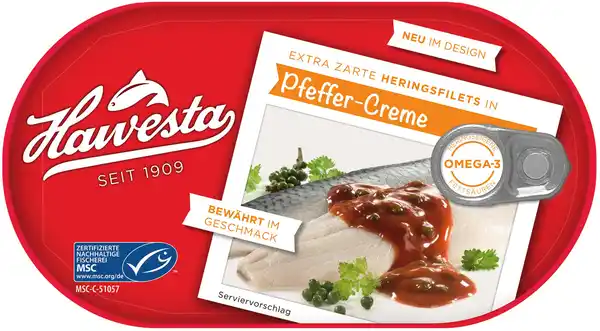 Bild 1 von Hawesta Heringsfilet in Pfeffer-Creme 200G