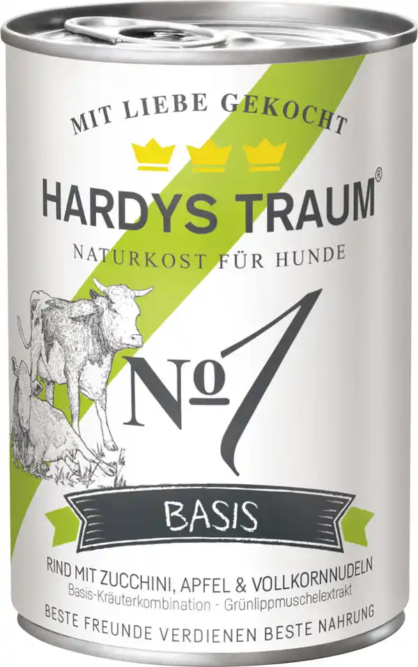 Bild 1 von Hardys Traum Basis No1 Rind mit Zucchini, Apfel & Vollkornnudeln 400G