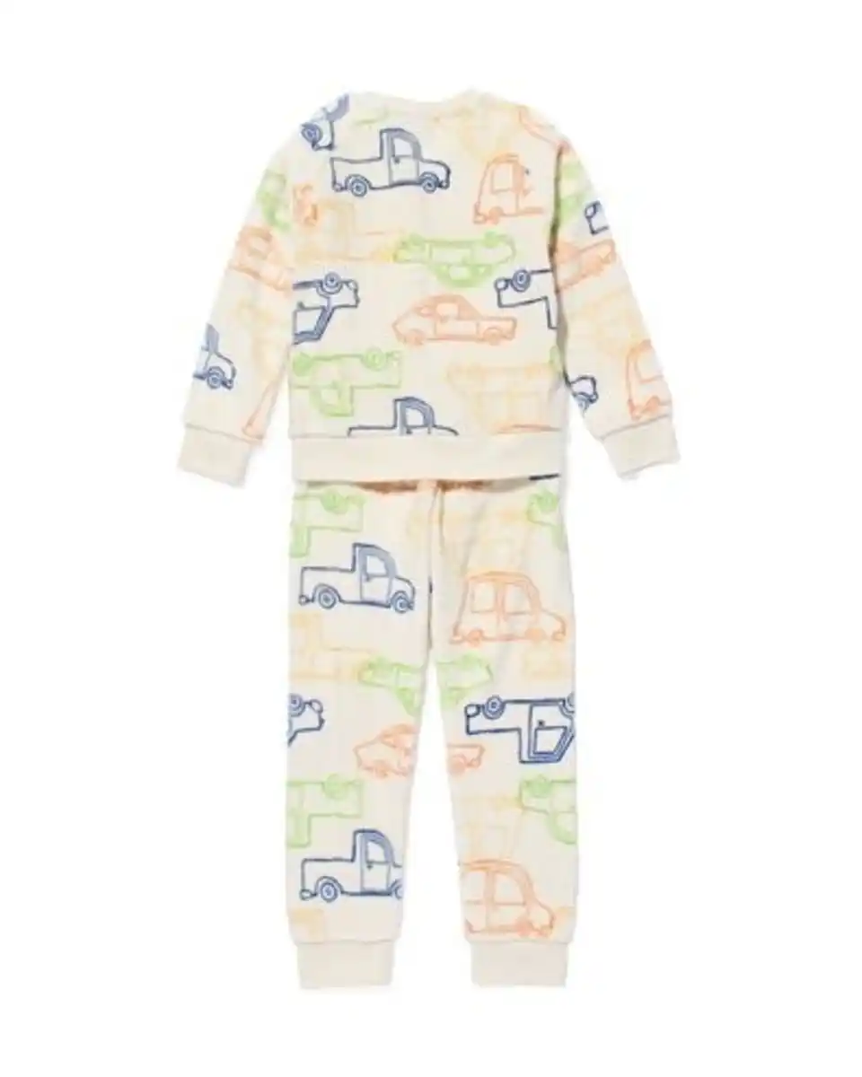 Bild 2 von Kinderschlafanzug Fleece/Baumwolle Waschbär eierschalenfarben