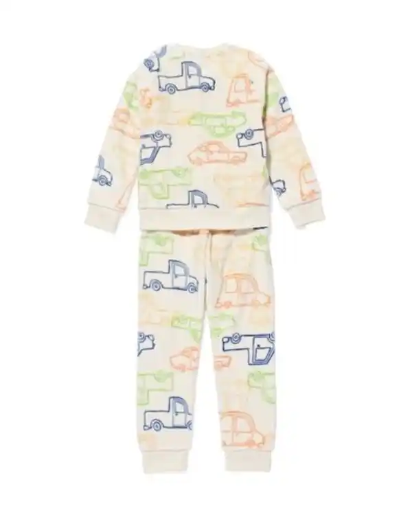 Bild 2 von Kinderschlafanzug Fleece/Baumwolle Waschbär eierschalenfarben