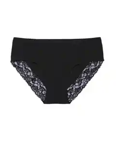 Damen-Hipster, Baumwolle, mit Spitze schwarz