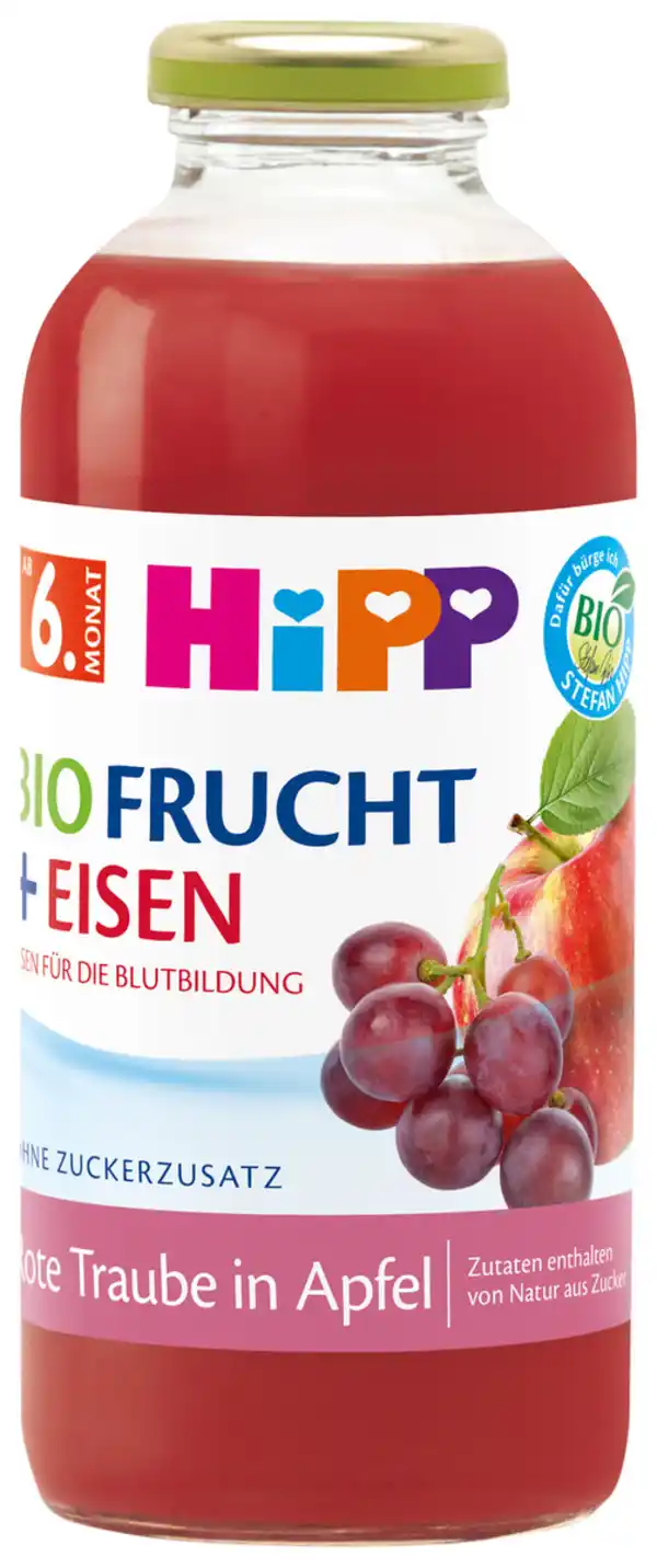 Bild 1 von Hipp Bio Rote Traube in Apfel mit Eisen ab 6.Monat 0,5L