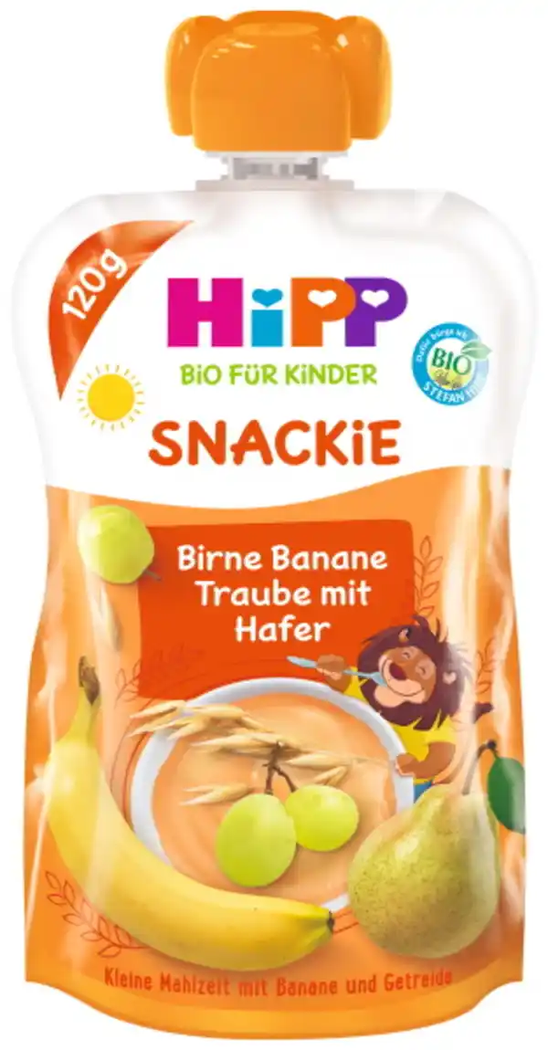 Bild 1 von Hipp Bio Snackie Birne-Banane-Traube mit Hafer 1+ 120G