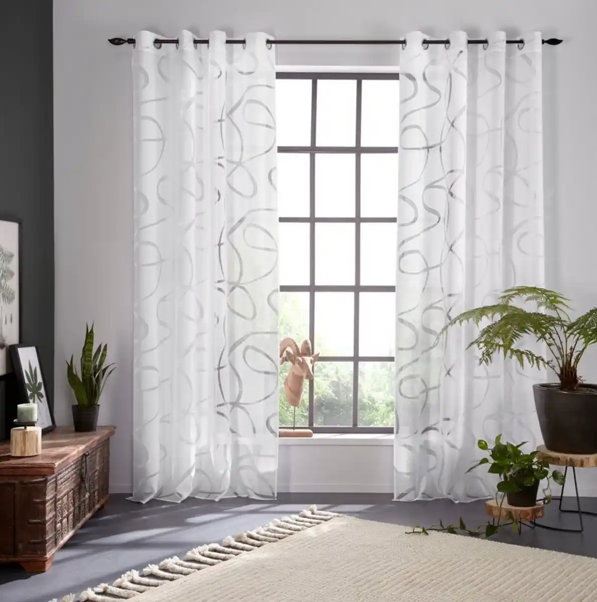 Bild 1 von Bruno Banani Gardine Tilo, Ösen (1 St), transparent, Ausbrenner, transparent, Ausbrenner, gewebt, verschiedene Größen