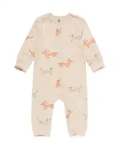 babypyjama jumpsuit teckels beige