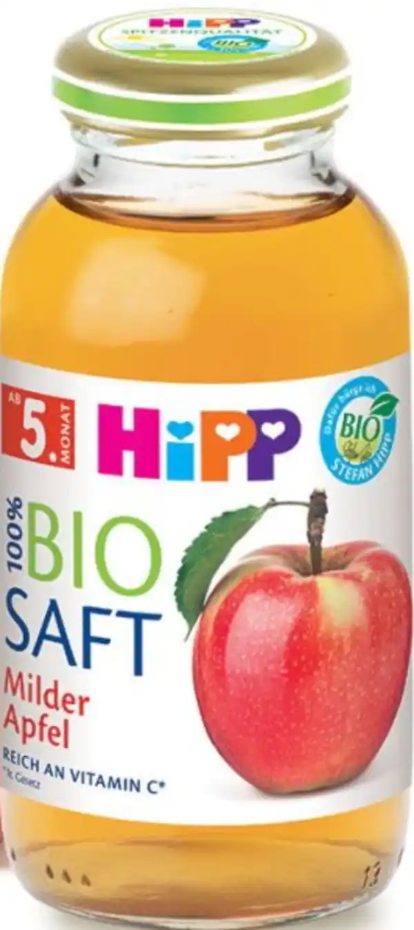 Bild 1 von Hipp Bio Saft milder Apfel ab dem 5.Monat 0,2L