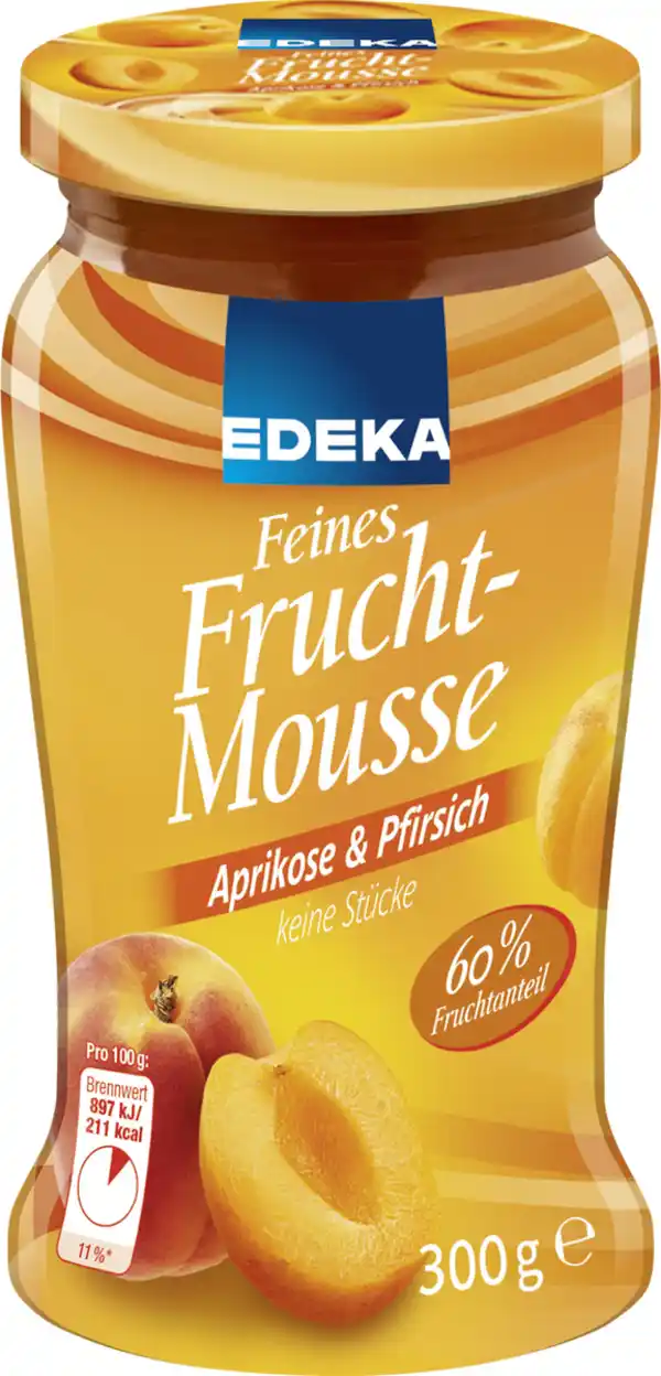 Bild 1 von EDEKA Feines Fruchtmousse Aprikose & Pfirsich 300G