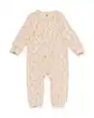 Bild 1 von babypyjama jumpsuit rib bloemen beige