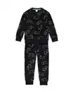 Bild 1 von Takkie Kinderpyjama Fleece schwarz