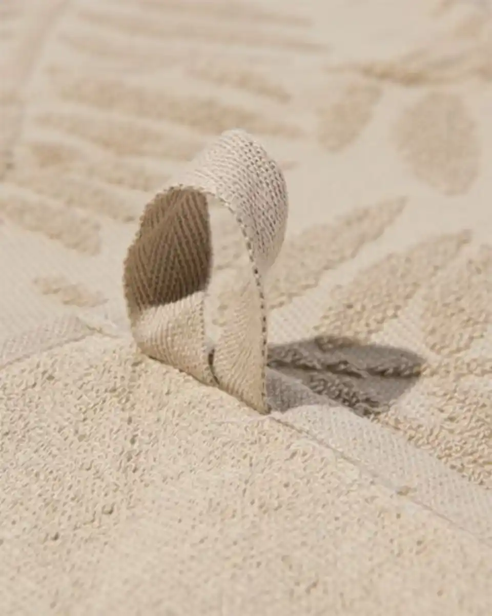 Bild 3 von Küchenhandtuch, 50 x 50 cm, Baumwolle, Blätter, sandfarben