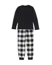 Bild 3 von Kinderpyjama Flanell Waffelstoff mit Karos schwarz