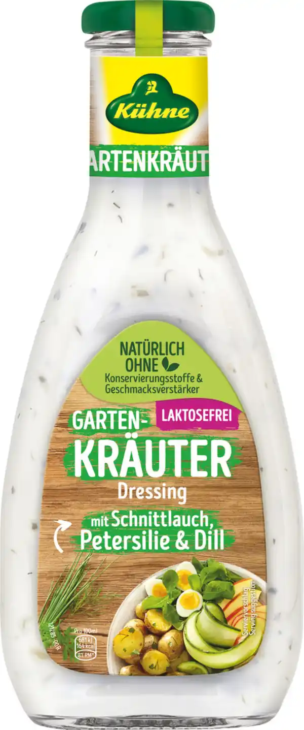 Bild 1 von Kühne Gartenkräuter Dressing Laktosefrei 500ML