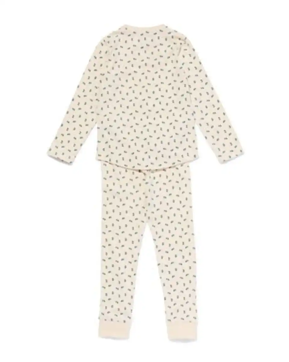 Bild 4 von Kinderpyjama Stretch-Baumwolle Blumen eierschalenfarben