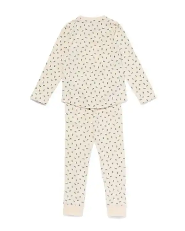 Bild 4 von Kinderpyjama Stretch-Baumwolle Blumen eierschalenfarben