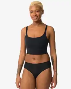 Damen-Brazilian, Mikrofaser mit Mesh schwarz