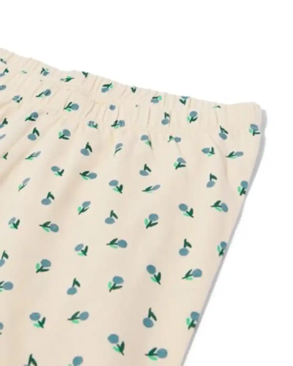 Bild 3 von Kinderpyjama Stretch-Baumwolle Blumen eierschalenfarben