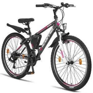 Licorne Bike Guide Premium Mountainbike in 20, 24 und 26 Zoll - Fahrrad für Mädchen, Jungen, Herren und Damen - Shimano 21 Gang-Schaltung, Kinderfahrrad, Kinder