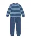 Bild 4 von Kinderpyjama Samt mit Streifen blau