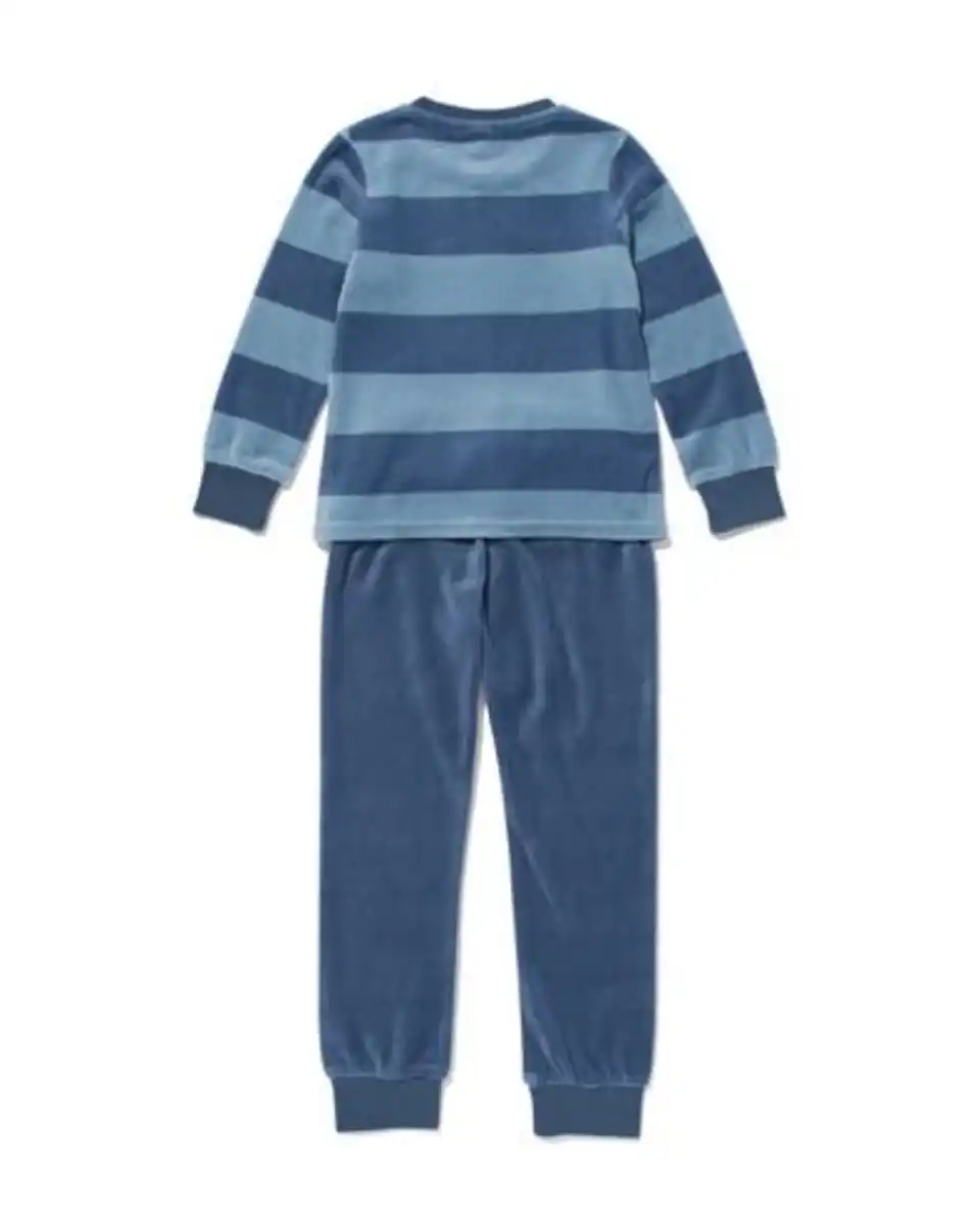 Bild 4 von Kinderpyjama Samt mit Streifen blau
