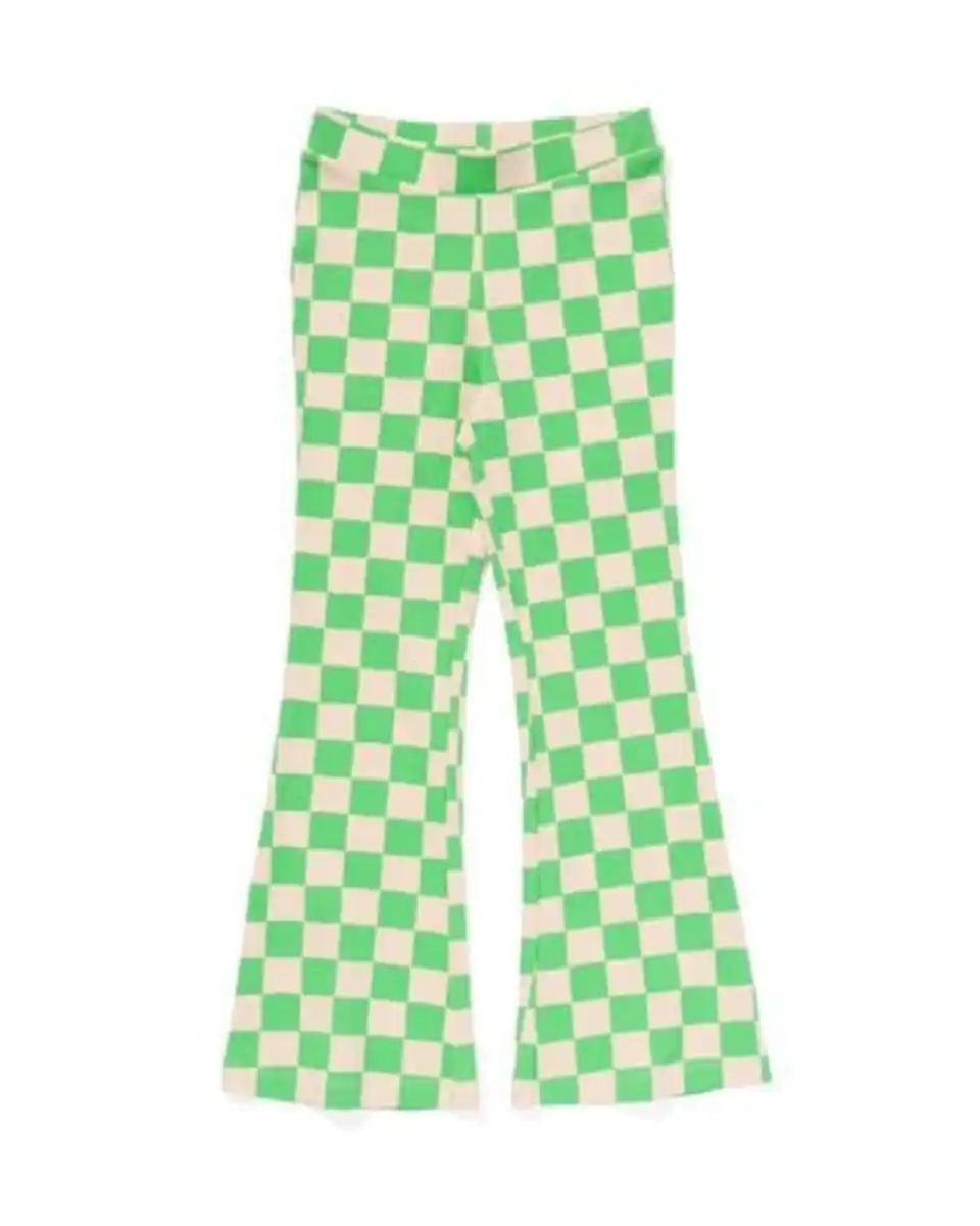 Bild 1 von Ausgestellte Kinderleggings mit Rippenstruktur und Blockmuster grün