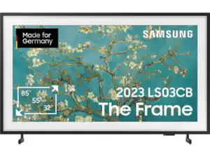 SAMSUNG GQ32LS03CBU The Frame QLED TV (Flat, 32 Zoll / 80 cm, Full-HD, SMART TV, Tizen), Schwarz