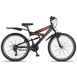 Licorne Bike Strong V Premium Mountainbike in 24 und 26 Zoll - Fahrrad für Jungen, Mädchen, Damen und Herren - Shimano 21 Gang-Schaltung - Vollfederung