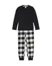 Bild 1 von Kinderpyjama Flanell Waffelstoff mit Karos schwarz