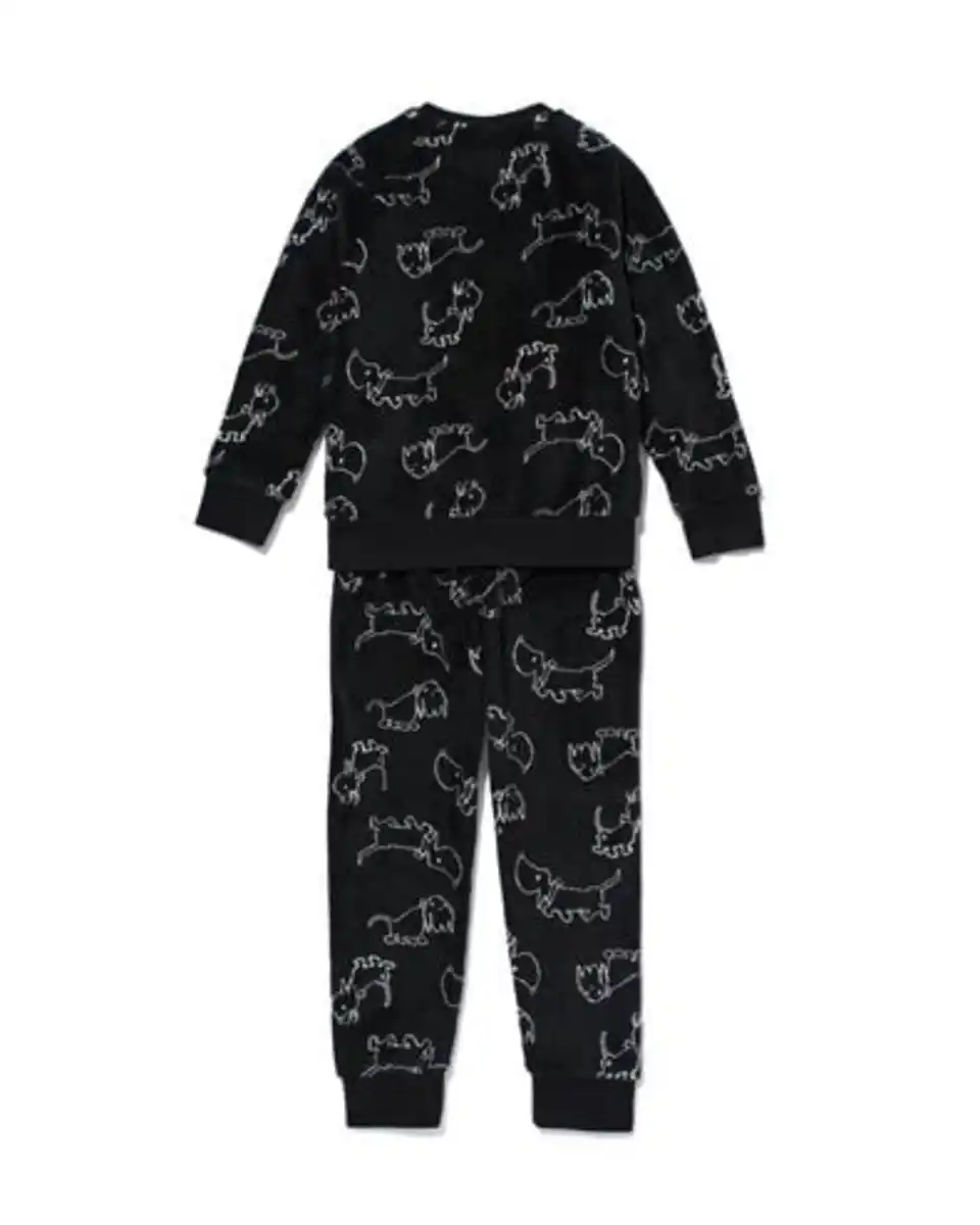 Bild 2 von Takkie Kinderpyjama Fleece schwarz