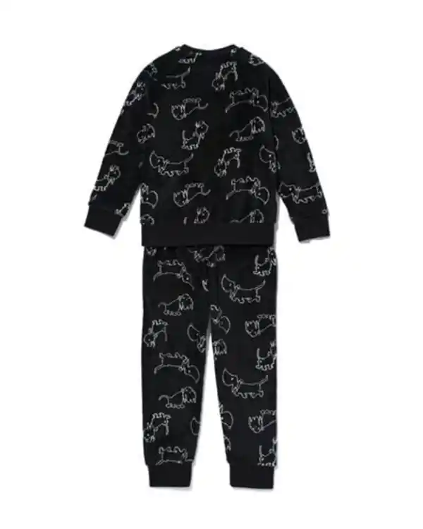 Bild 2 von Takkie Kinderpyjama Fleece schwarz
