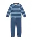 Bild 1 von Kinderpyjama Samt mit Streifen blau