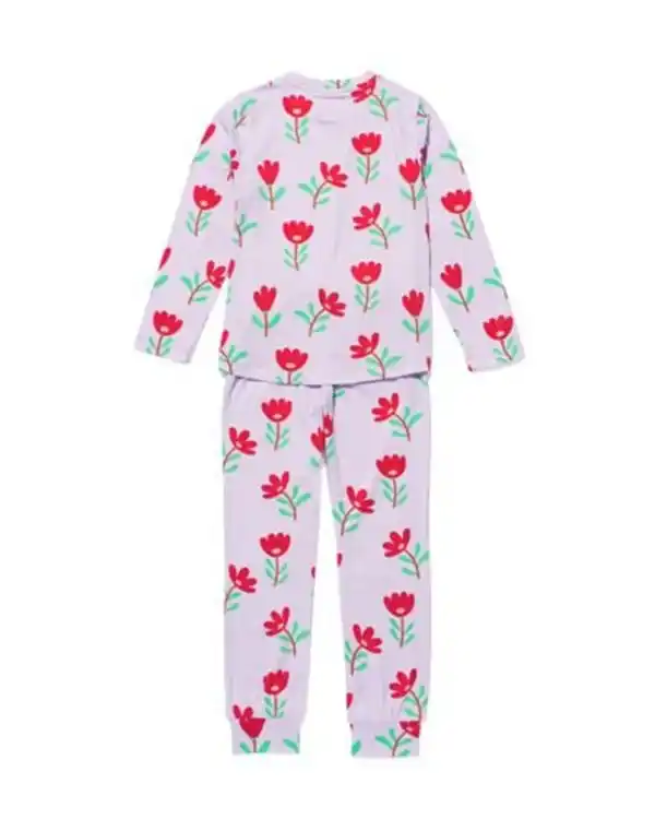 Bild 4 von Kinderpyjama Mikrofaser Blumen lila