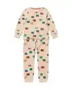 Bild 1 von Kinderpyjama Samt Tiere beige