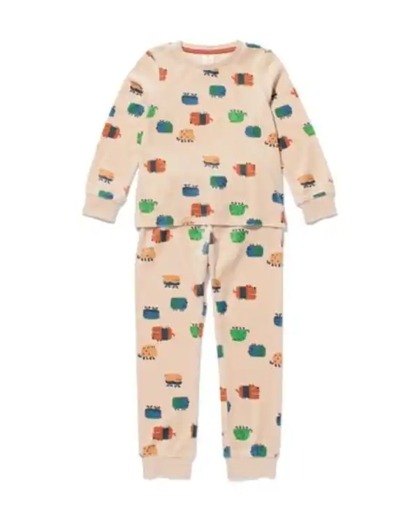 Bild 1 von Kinderpyjama Samt Tiere beige