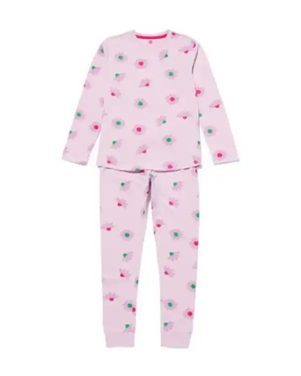 Bild 1 von Kinder-Pyjama, Baumwolle/Elasthan, Blumen lila