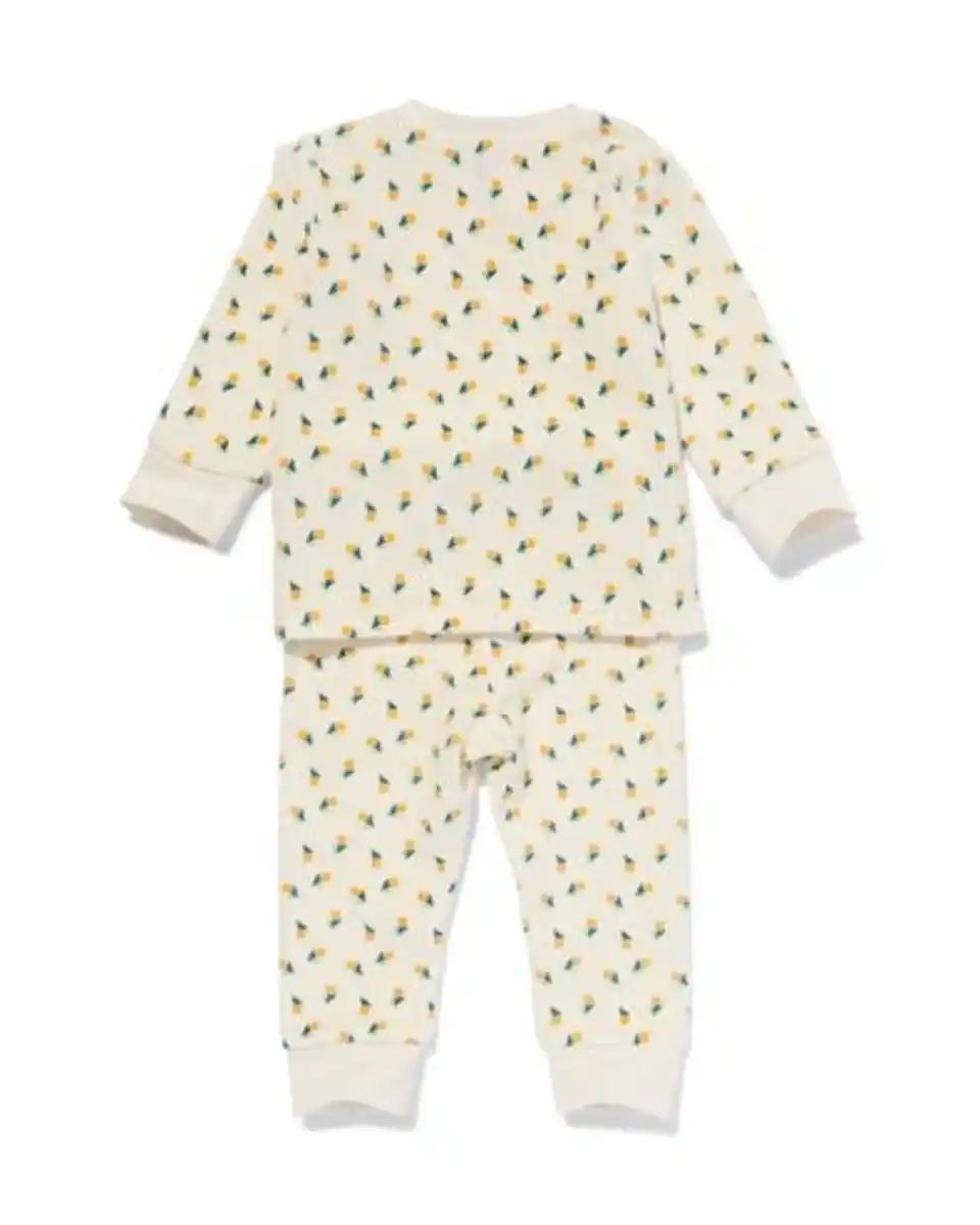 Bild 2 von Baby-Pyjama, Velours, Blumen eierschalenfarben