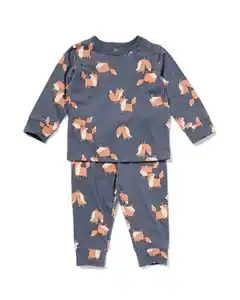 Babypyjama, Baumwolle mit Fuchsmotiven anthrazit