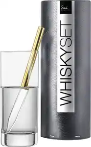 Eisch Whisky-Pipette Gentleman (Set, 2 St), Kristallglas, metallicbeschichtet, inkl. 1 Wasserglas, 190 ml