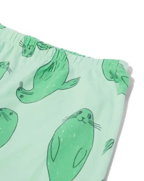 Bild 3 von Kinderpyjama Stretch-Baumwolle Seehund und Puppennachthemd hellgrün