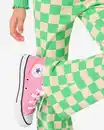 Bild 4 von Ausgestellte Kinderleggings mit Rippenstruktur und Blockmuster grün